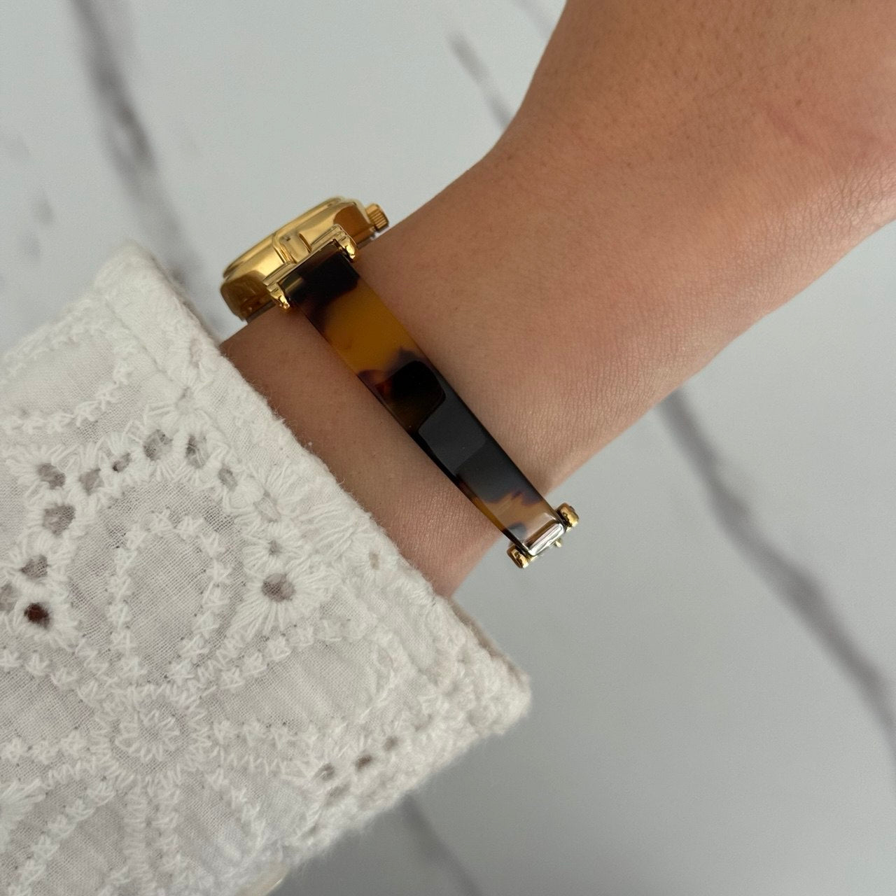 Gold/Brown Mini watch Bracelet