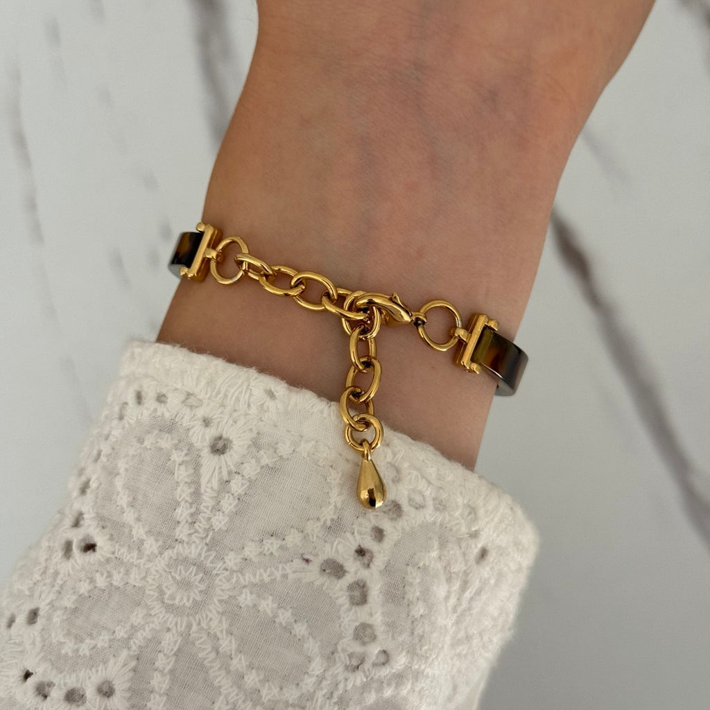 Gold/Brown Mini watch Bracelet