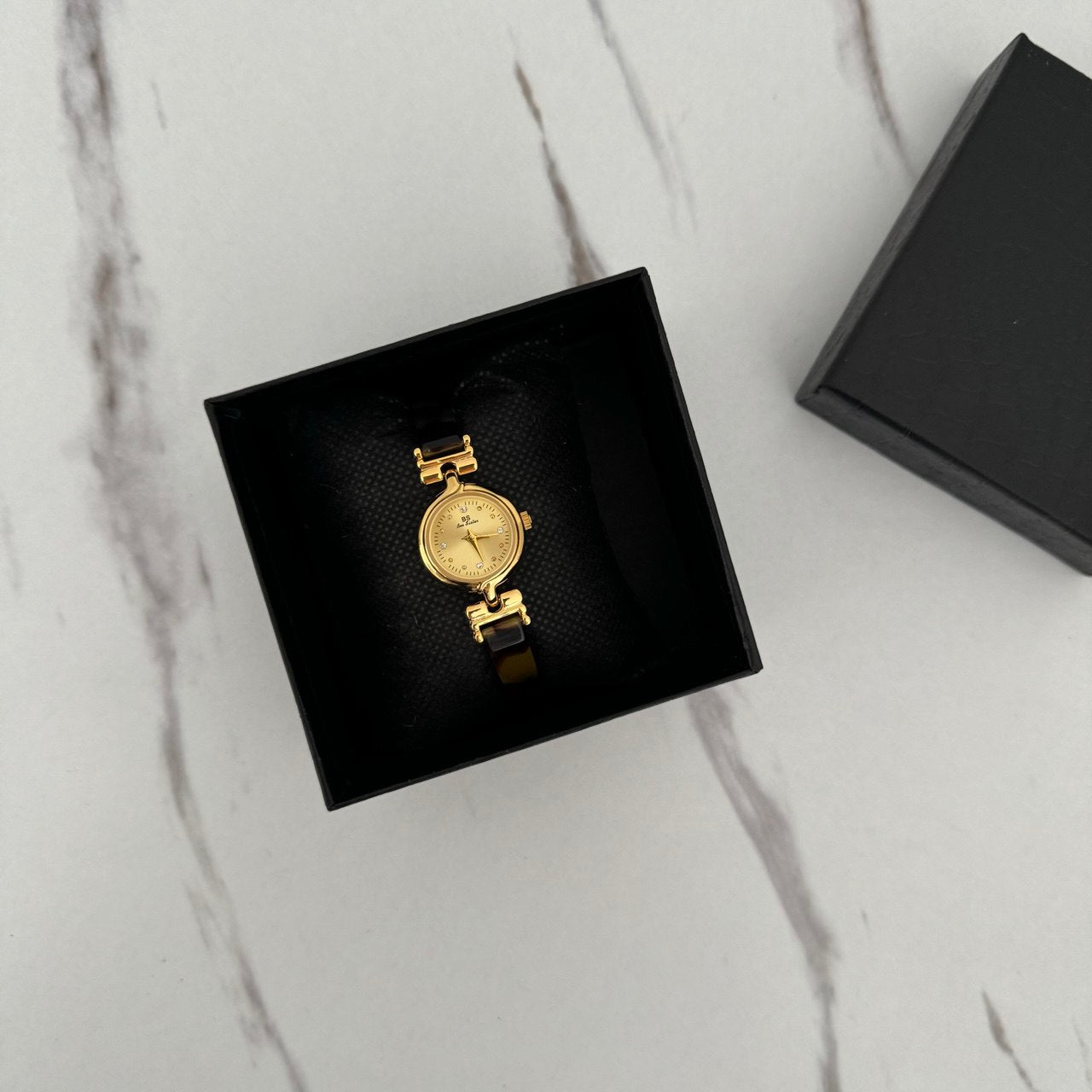 Gold/Brown Mini watch Bracelet