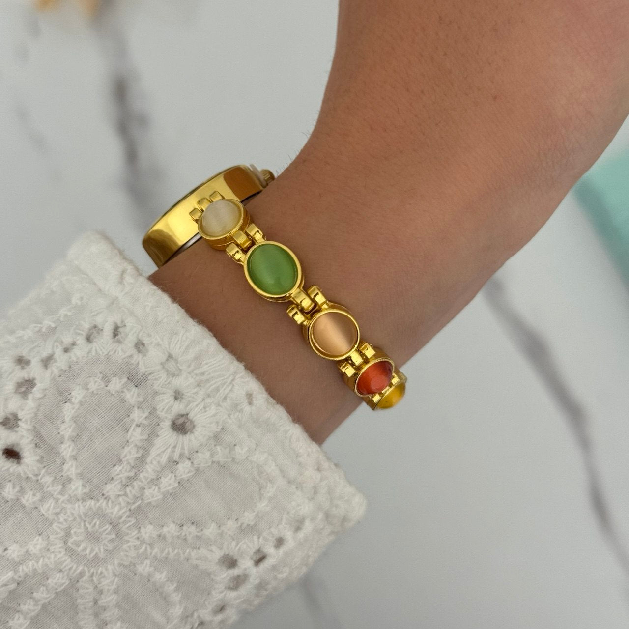 Vintage Inspired Gold/Multicolour Mini Watch