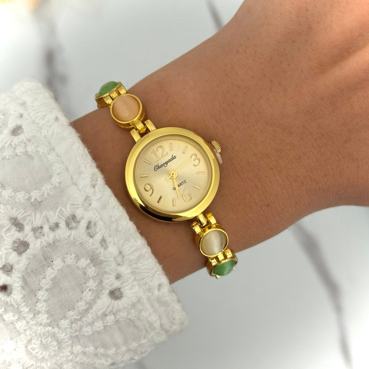 Vintage Inspired Gold/Multicolour Mini Watch