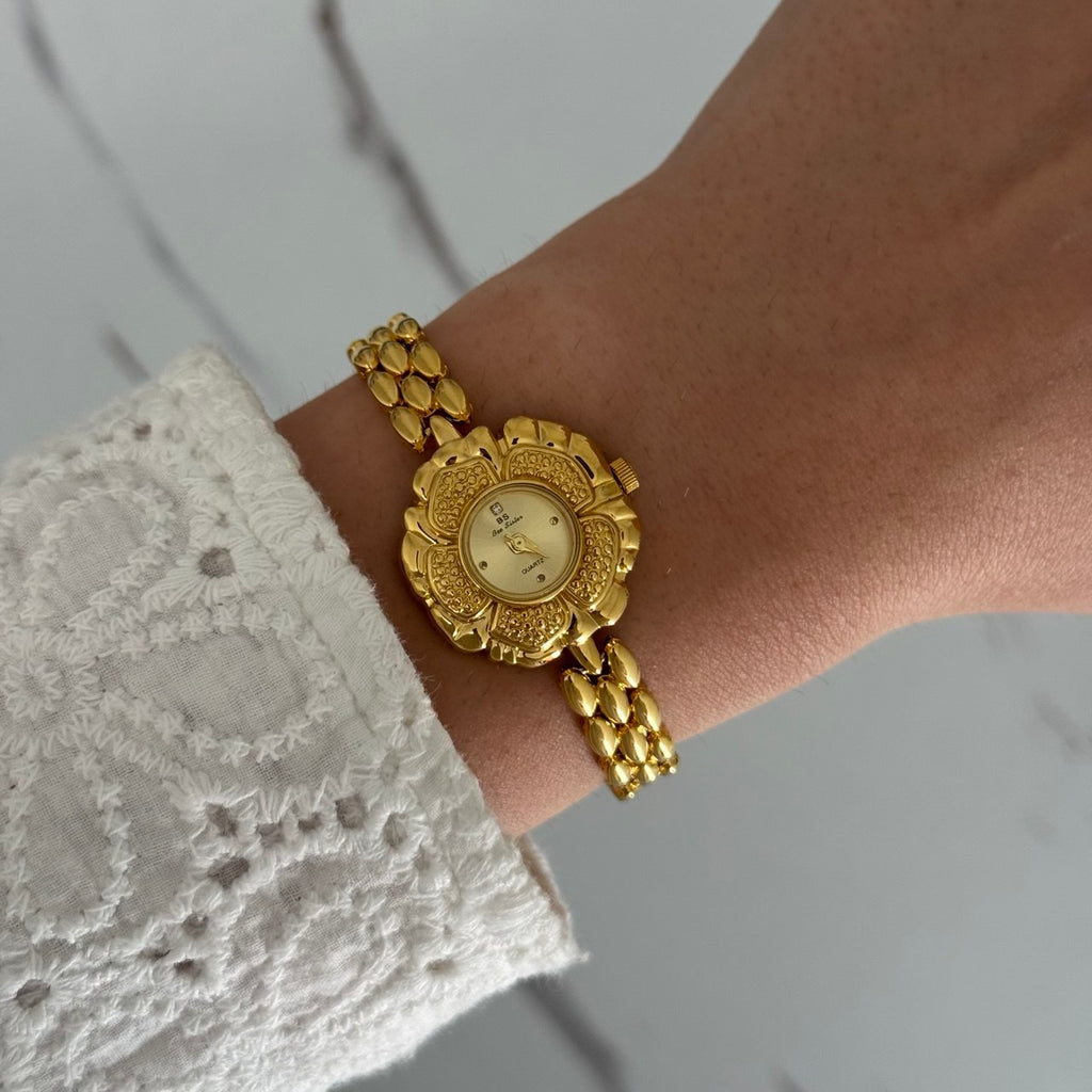 Vintage Vibe Floral Gold Mini watch