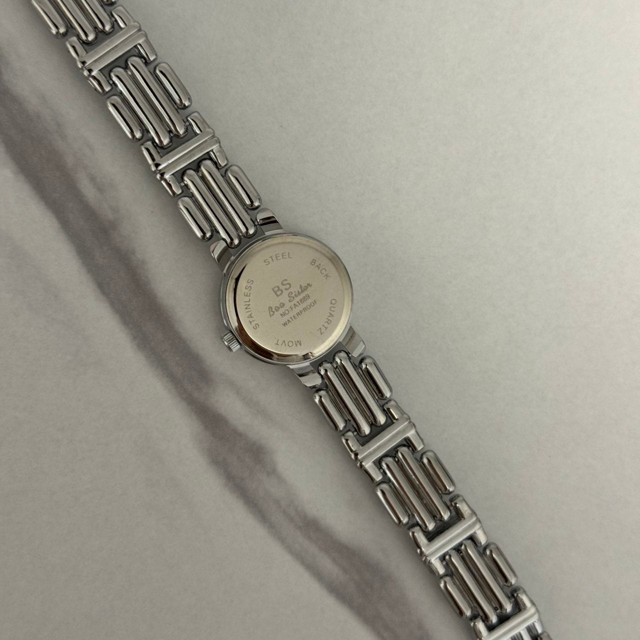 Silver/Green Stones Mini Watch