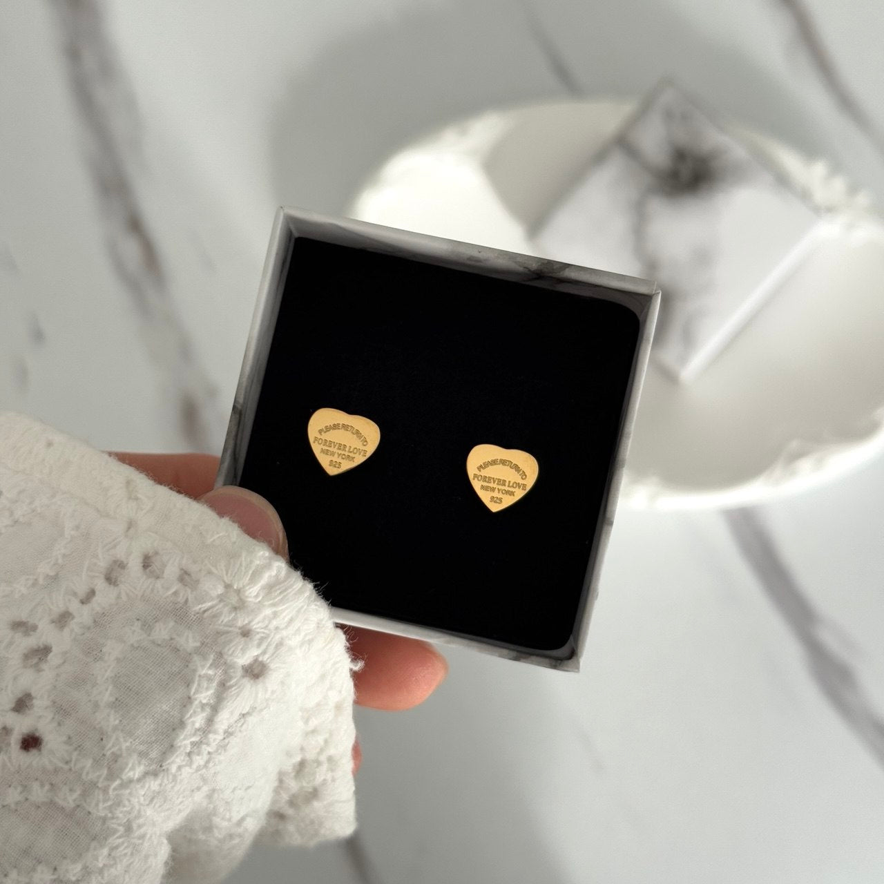 Gold Heart Earrings