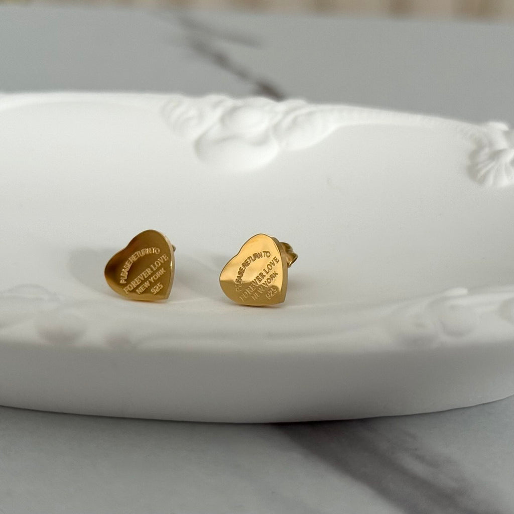 Gold Heart Earrings