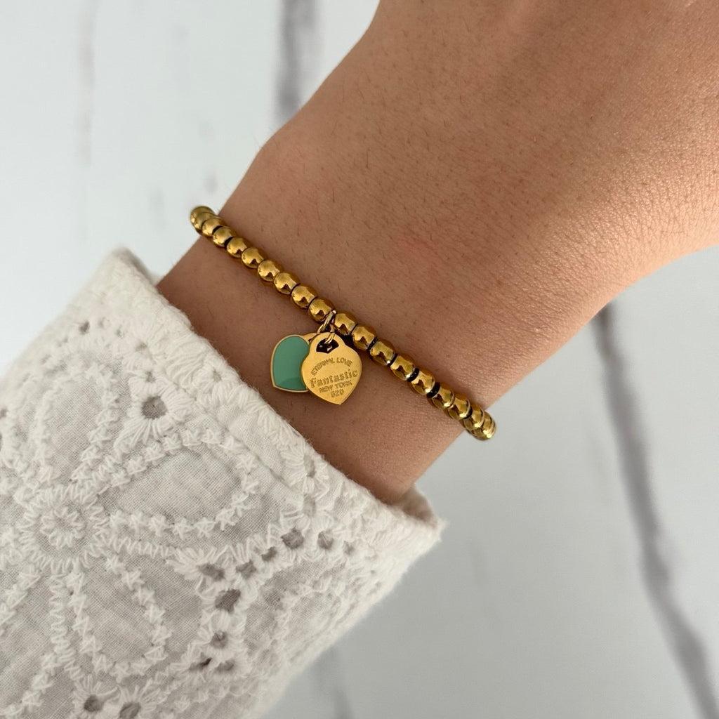 Gold/Green Bracelet Forever Love New-York