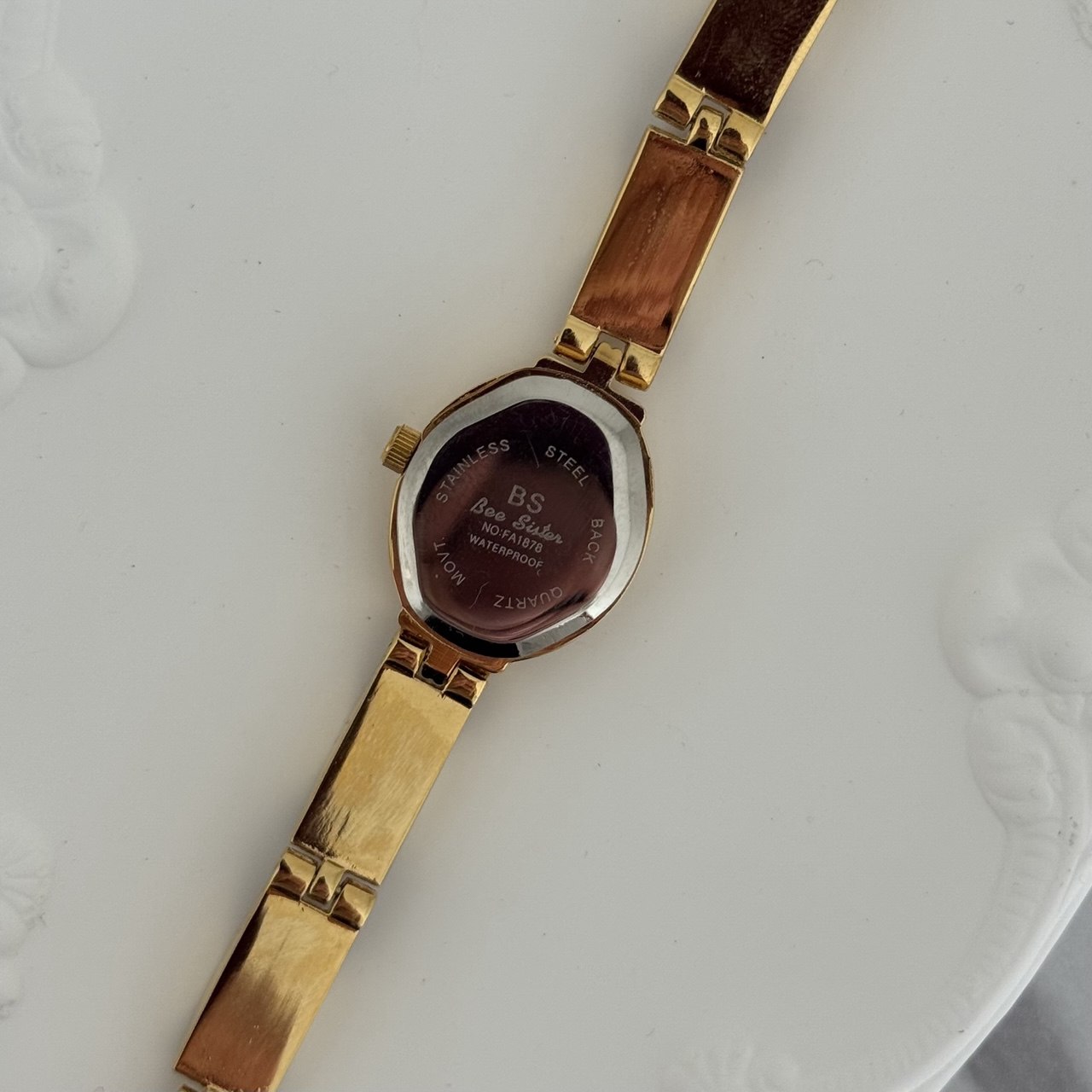 Gold/Brown Marble Inserts Mini Watch