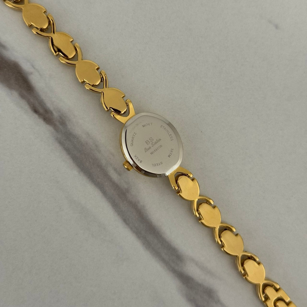 Gold Mini Watch Multicoloured Zircon Stones