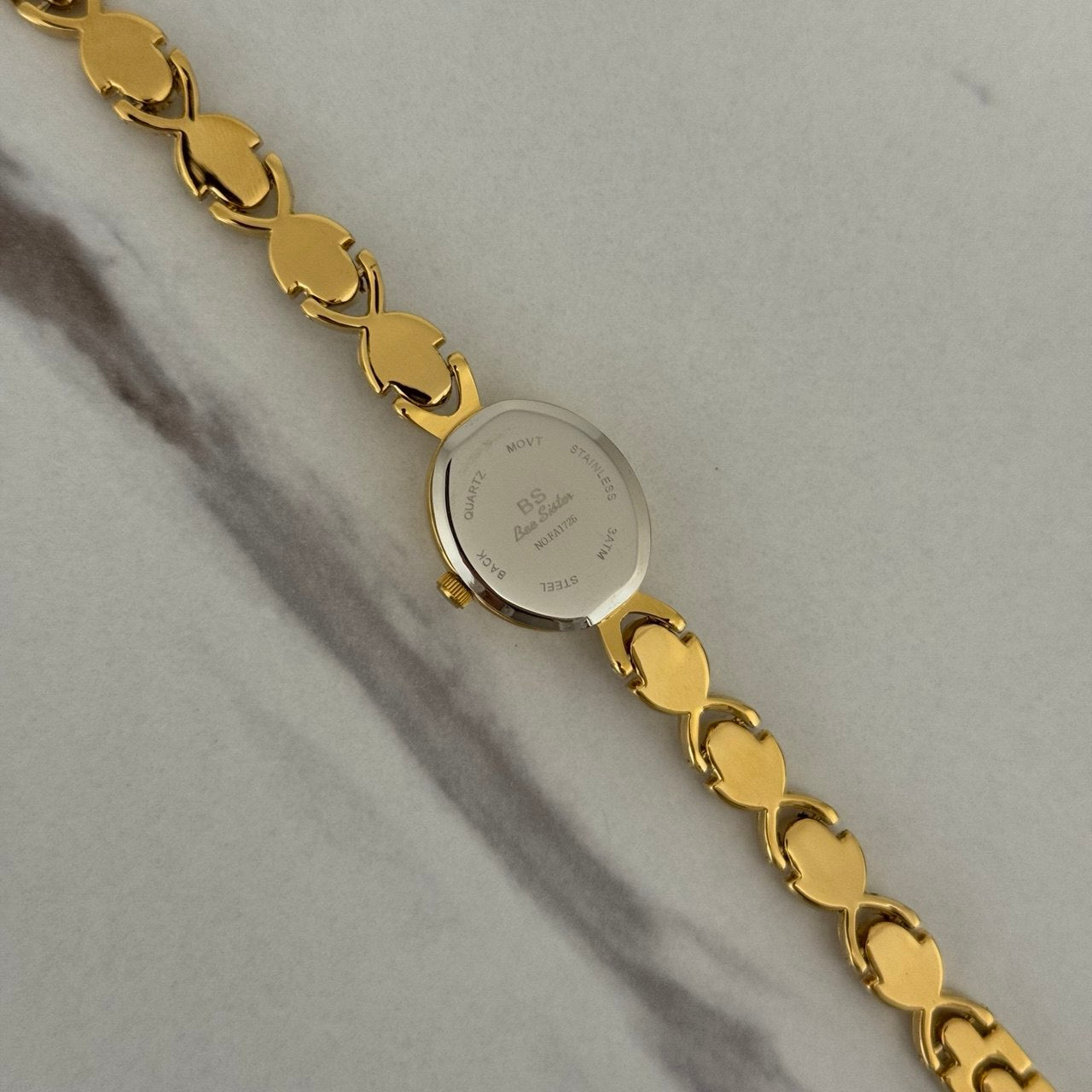 Gold Mini Watch Multicoloured Zircon Stones