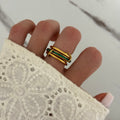 Gold Green Zircon Stone Ring