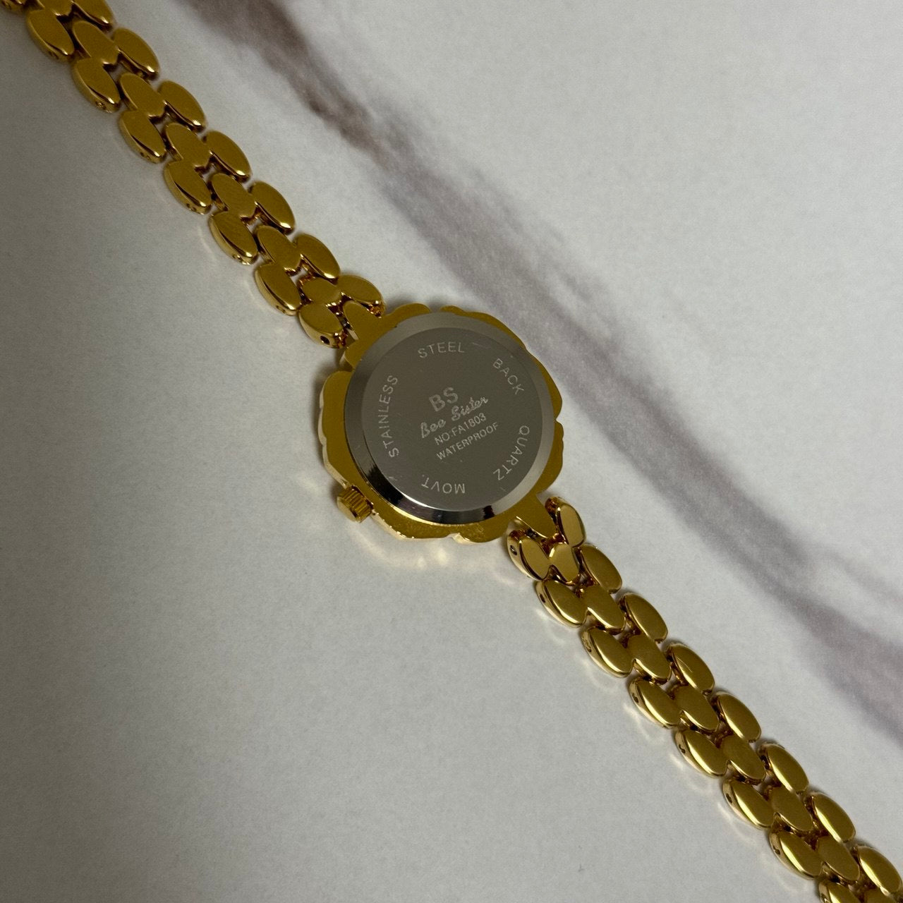 Gold Mini Floral Watch