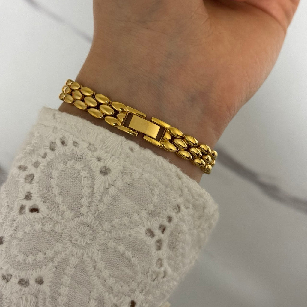 Gold Mini Floral Watch