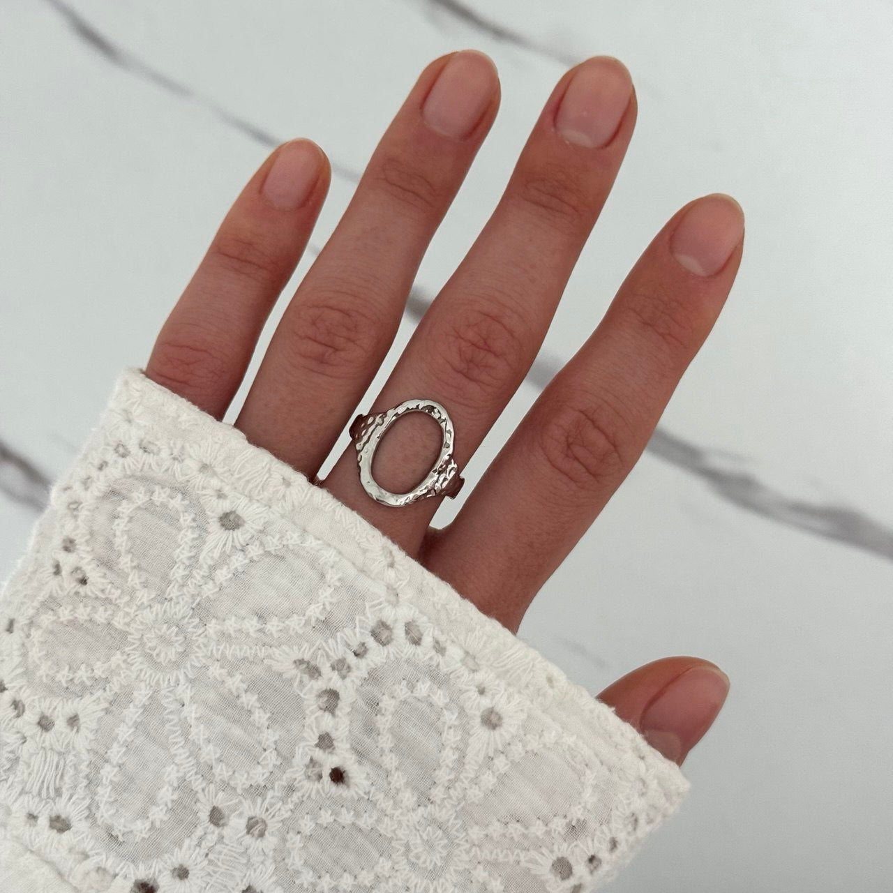 Vintage Vibe Silver Oval Ring