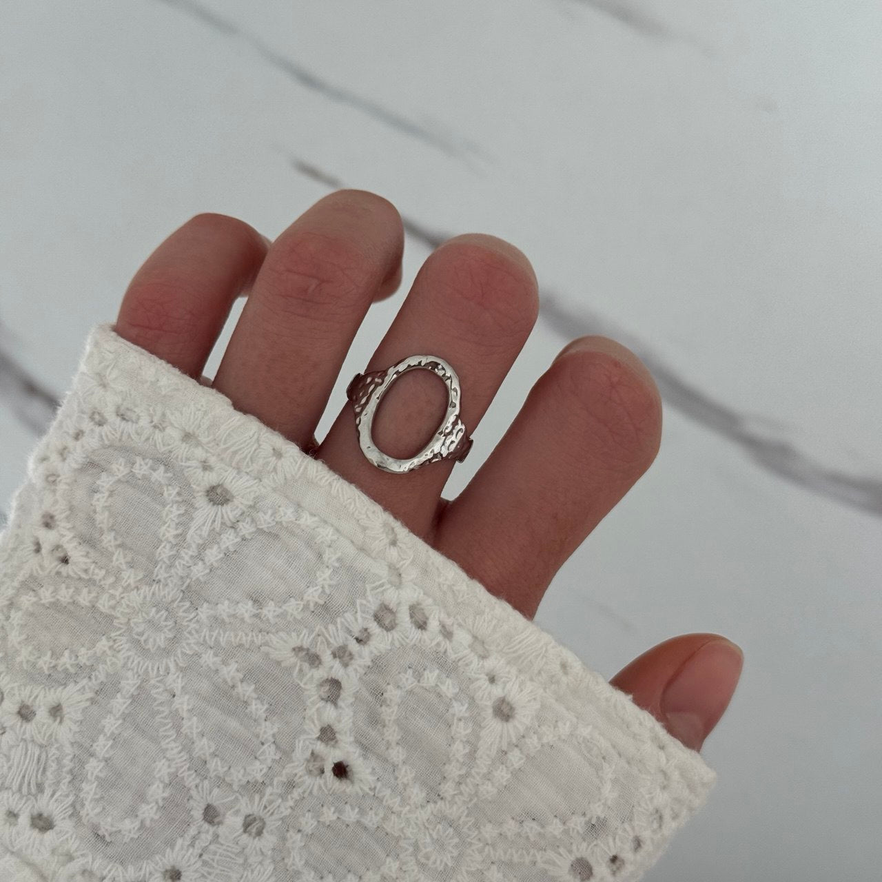 Vintage Vibe Silver Oval Ring