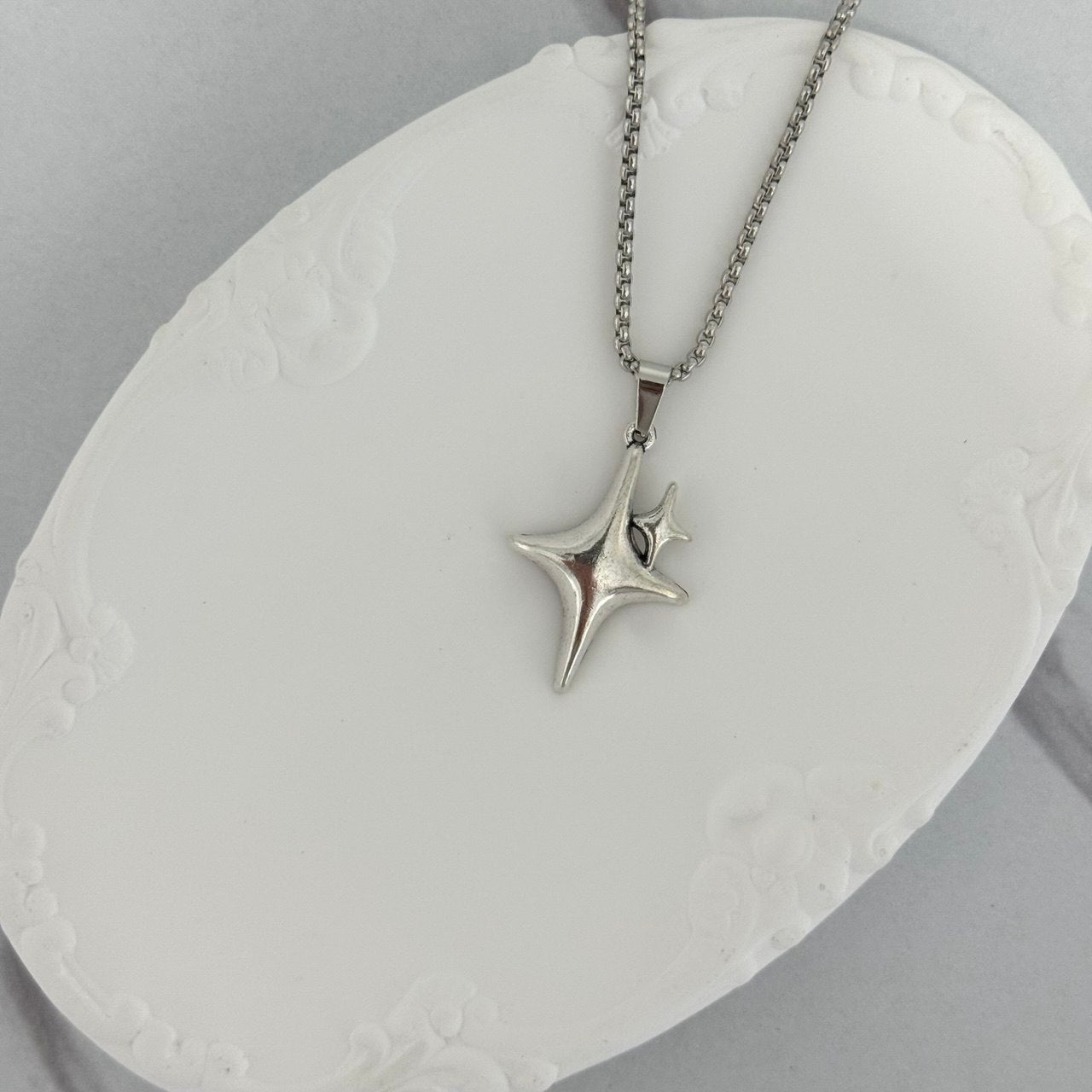 Silver Star Chain Necklace