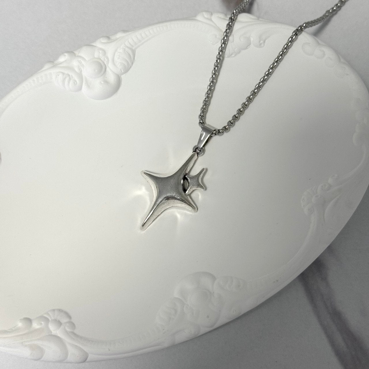 Silver Star Chain Necklace