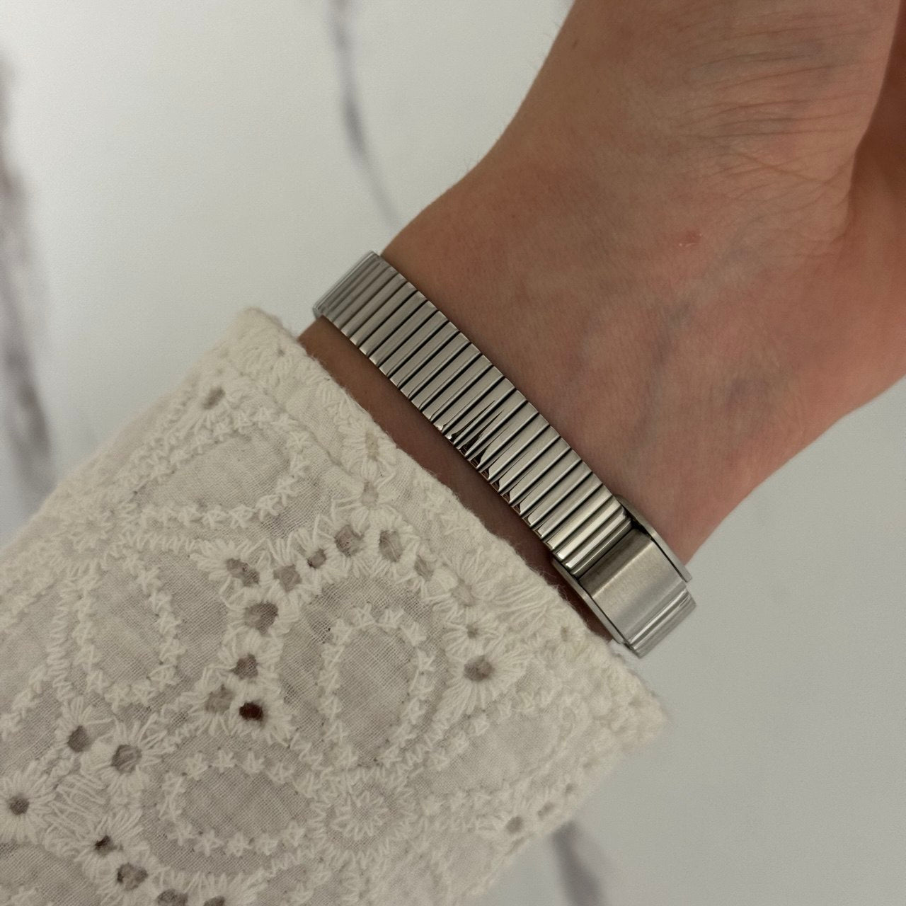 Silver/White Mini Watch
