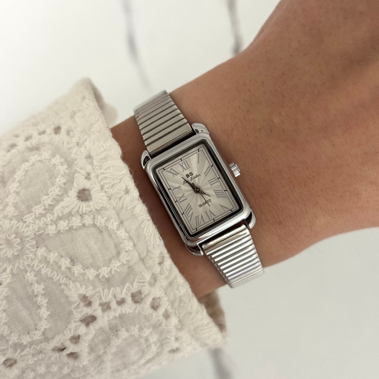 Silver/White Mini Watch