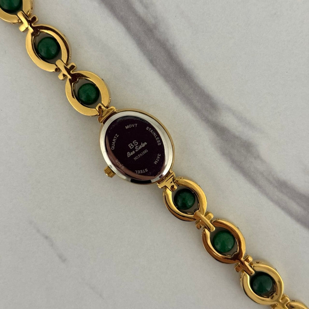 Gold/Green Watch Bracelet
