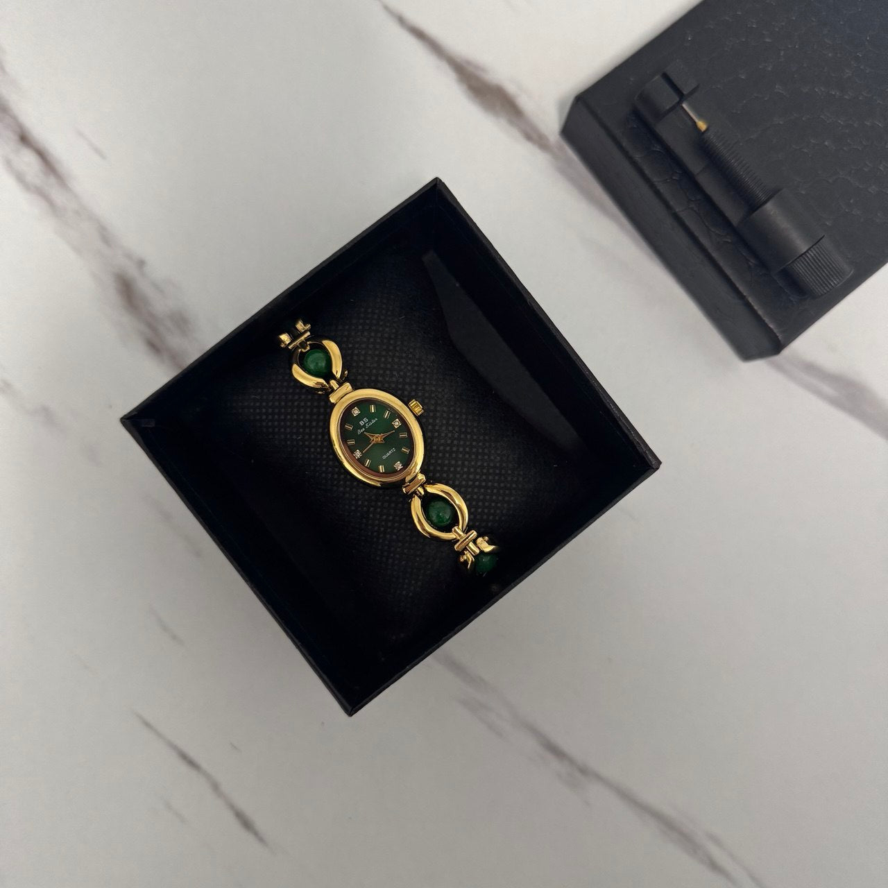 Gold/Green Watch Bracelet