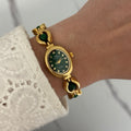 Gold/Green Watch Bracelet