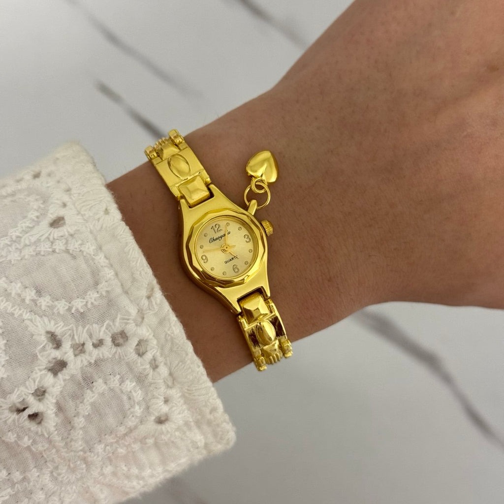 Vintage vibe gold mini watch
