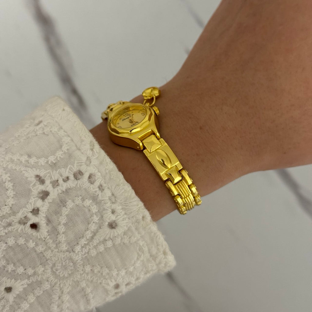 Vintage vibe gold mini watch