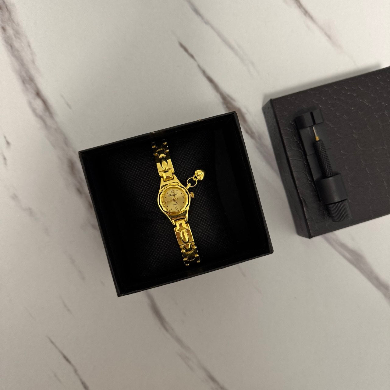 Vintage vibe gold mini watch