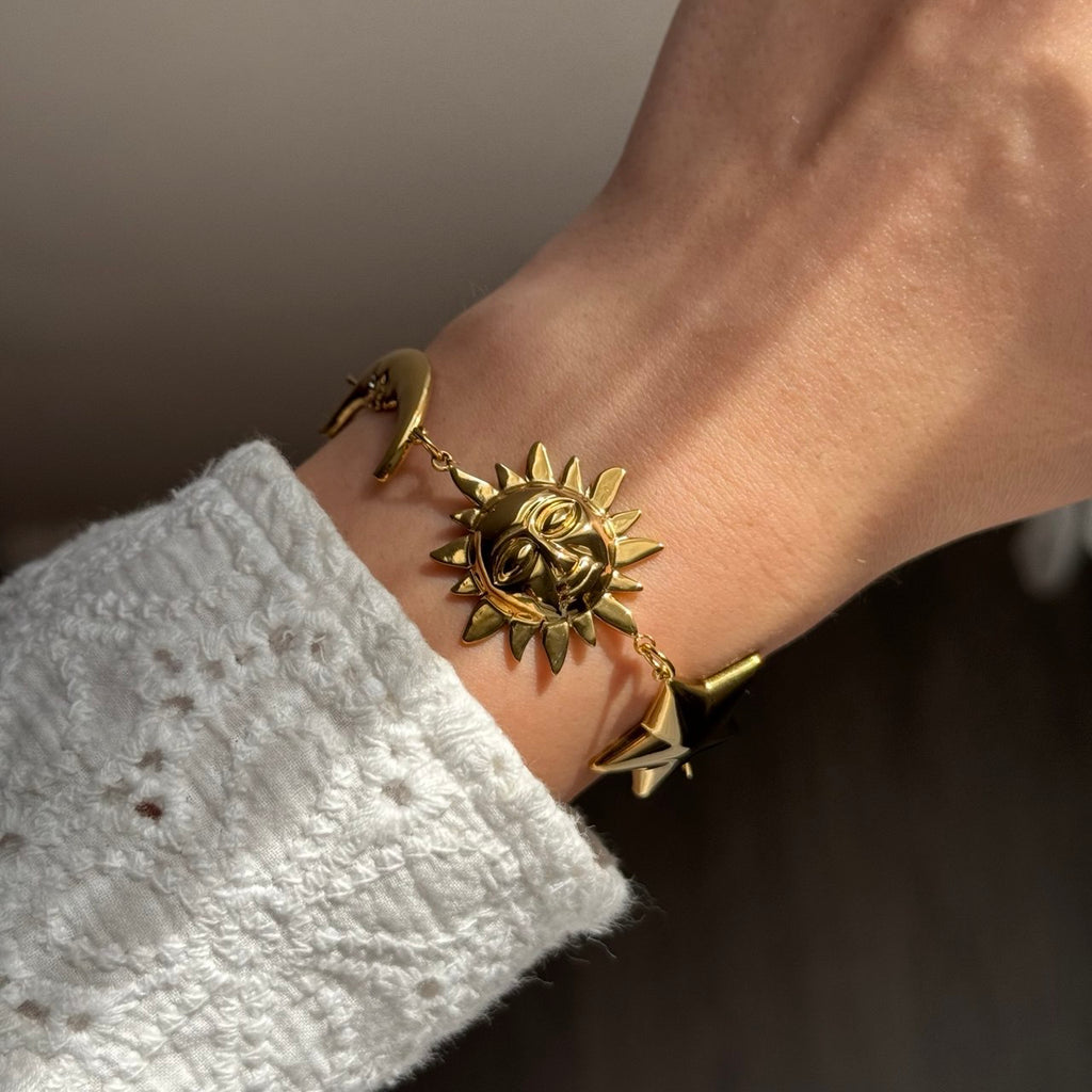 Gold Moon/Sun Bracelet