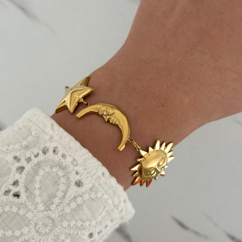 Gold Moon/Sun Bracelet