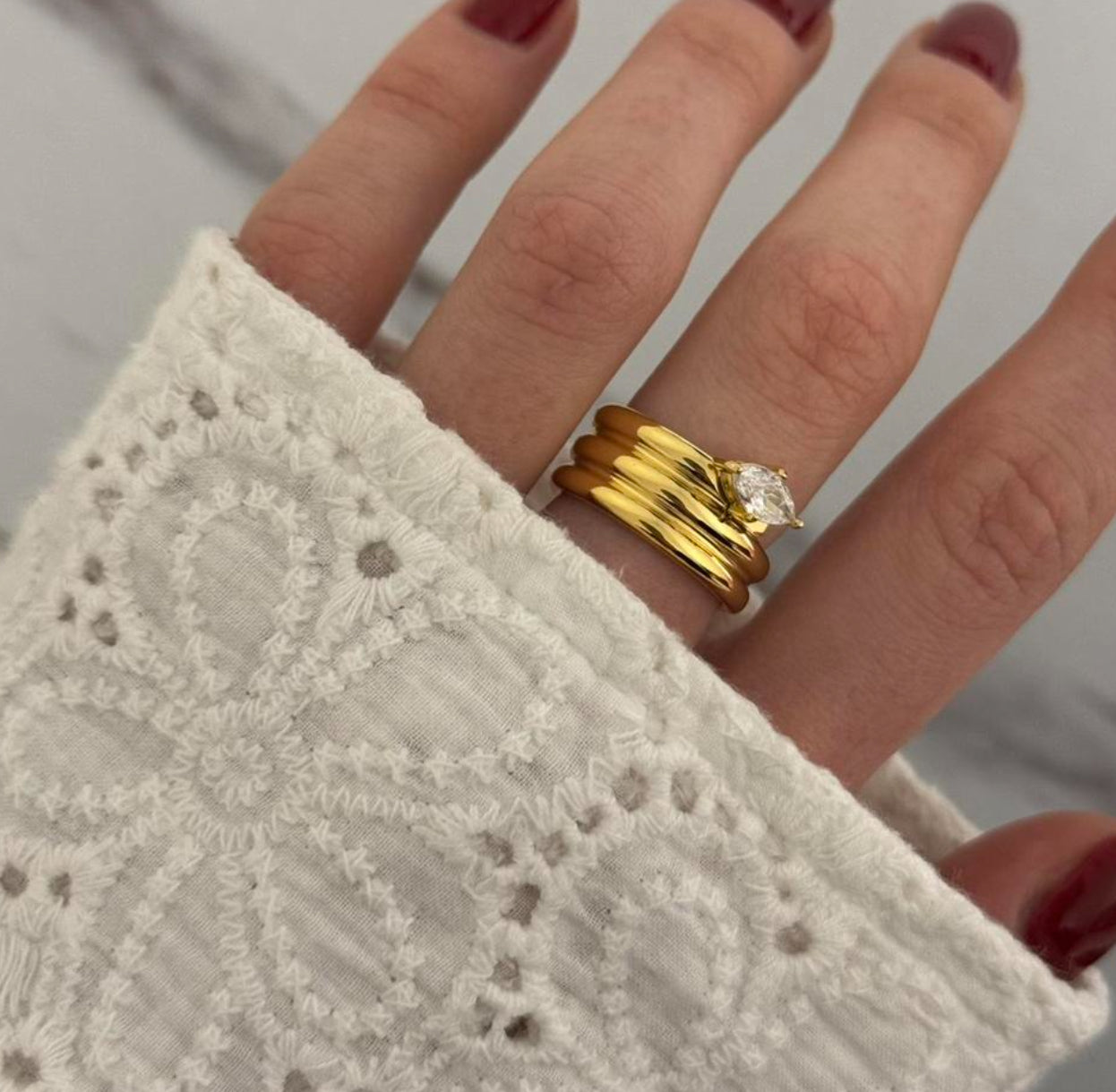 Vintage Vibe Zircon Stone Ring