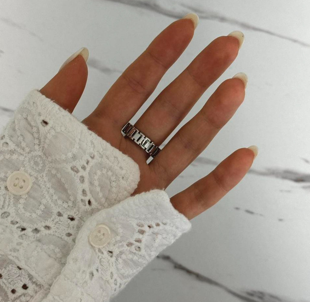 Silver Tone Watch Ring