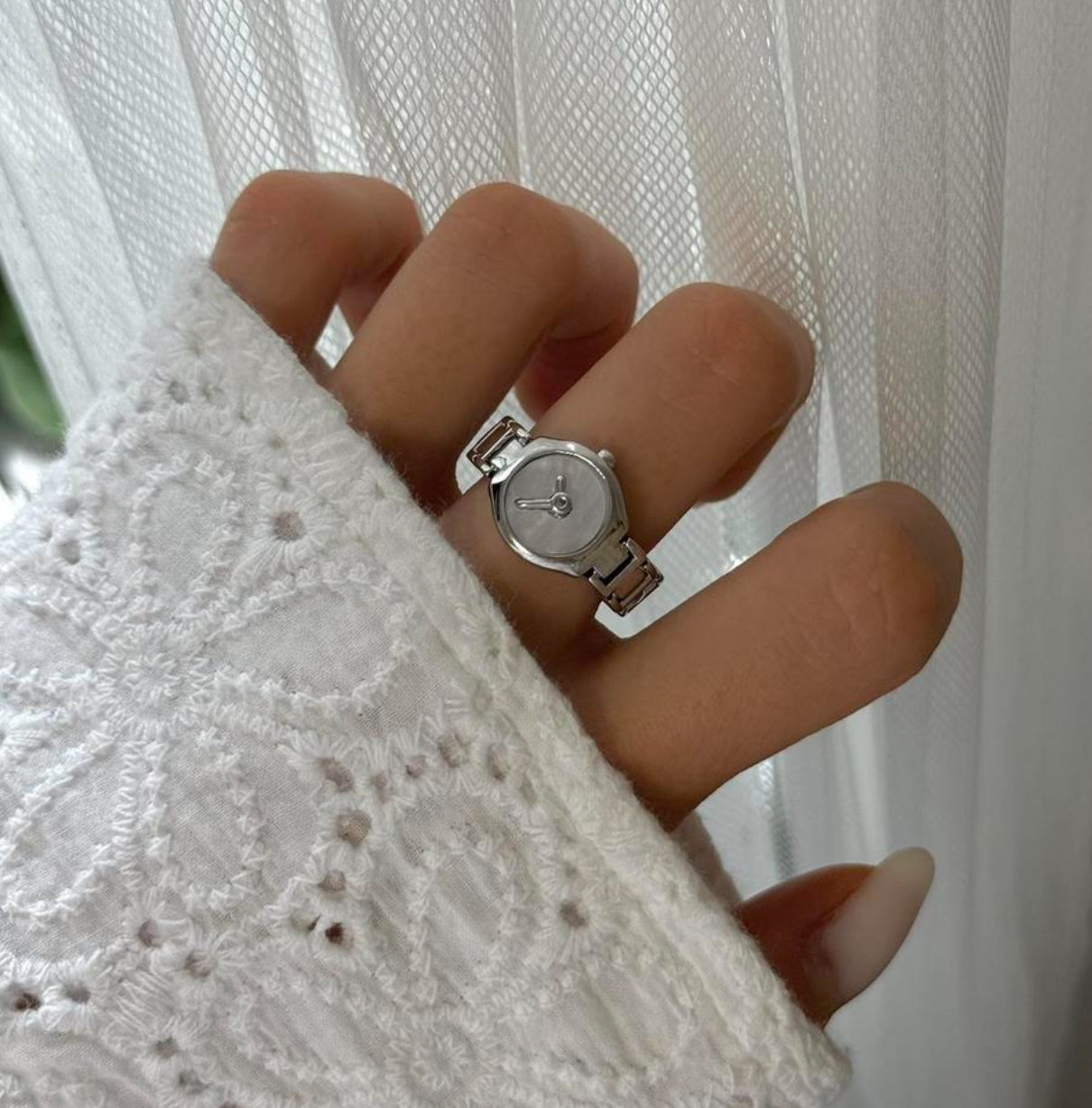 Silver Tone Watch Ring