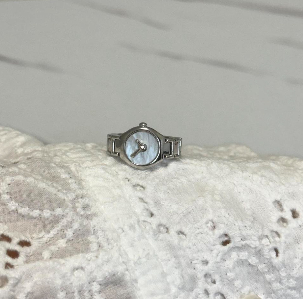 Silver Tone Watch Ring