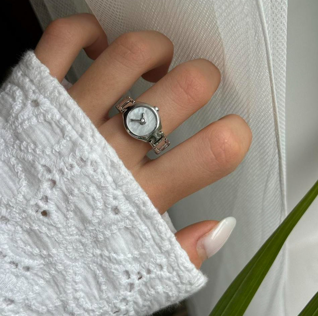 Silver Tone Watch Ring