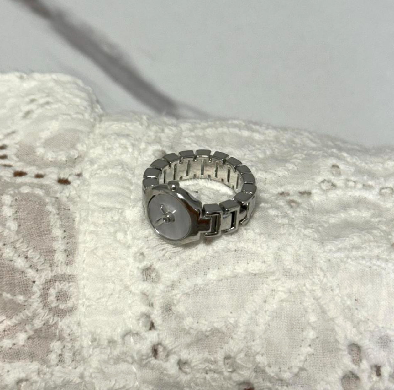 Silver Tone Watch Ring