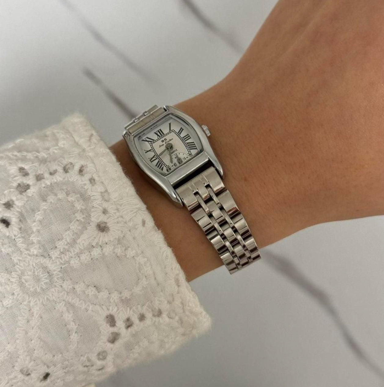 Vintage Inspired Silver Mini Watch