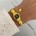 Gold/Black mini Watch Heart Charm