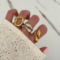 Gold/White Rings Set of 3