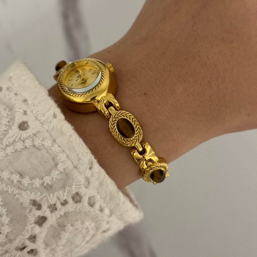 Elina Brown Natural Stone Watch