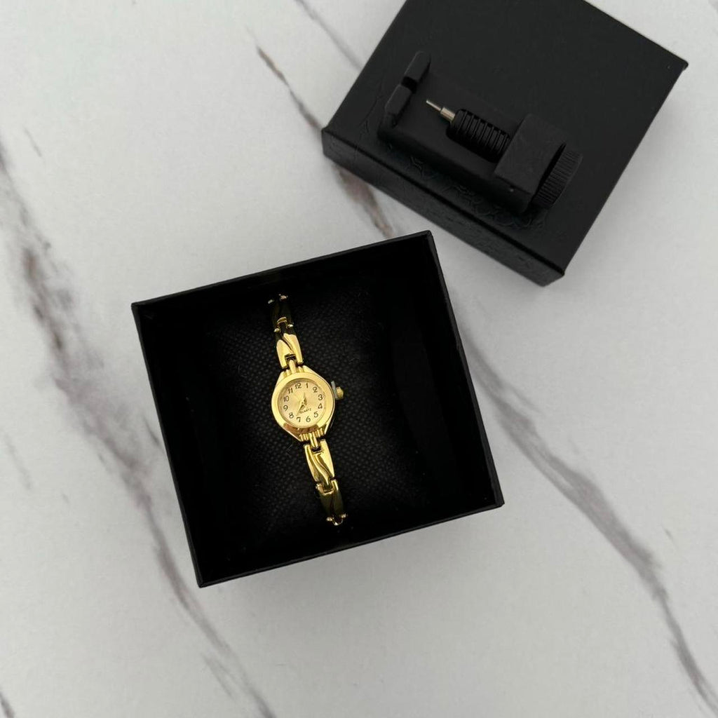Vintage vibe gold mini watch