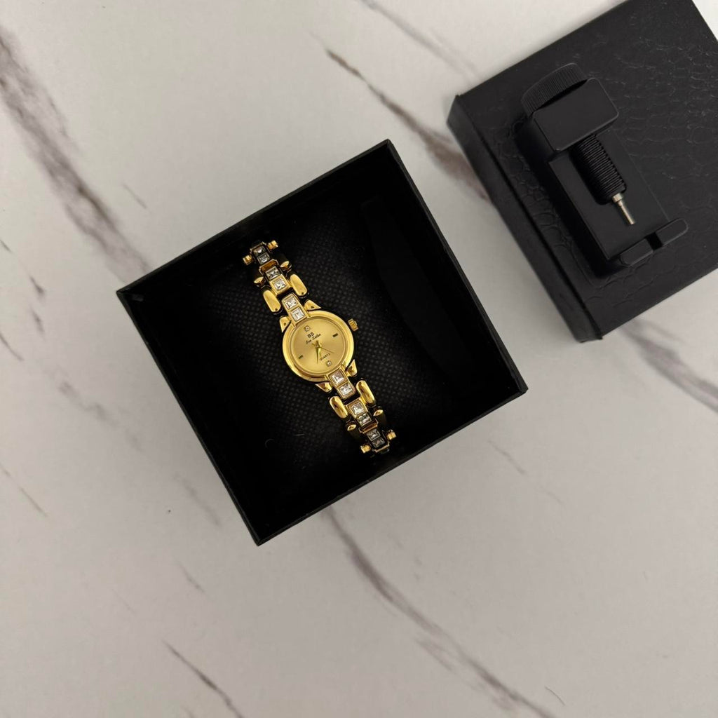 Gold Watch Zircon Stone