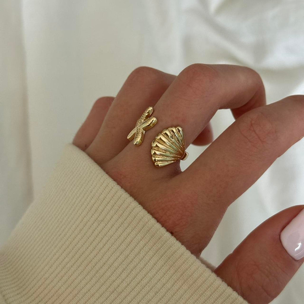 Gold Ring With a Shell Shape