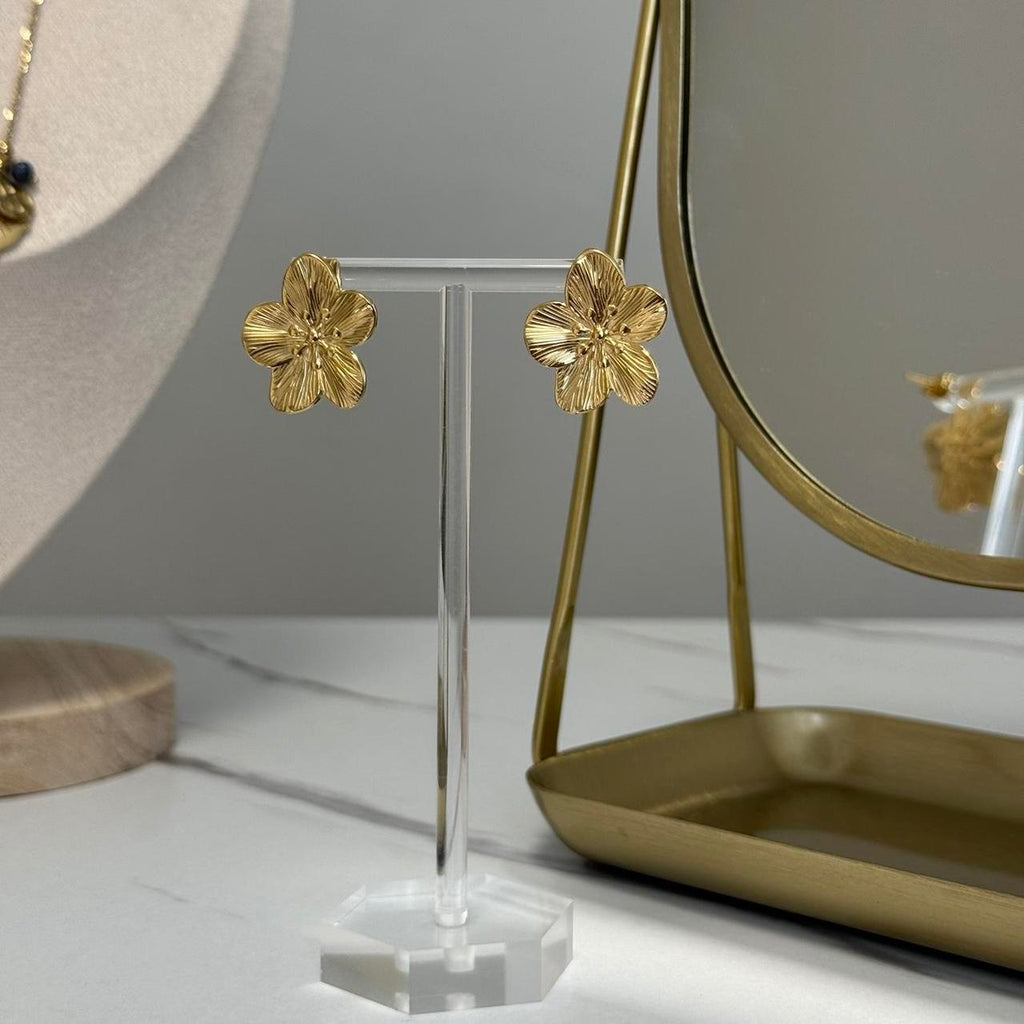 Delicate Golden Floral Earrings