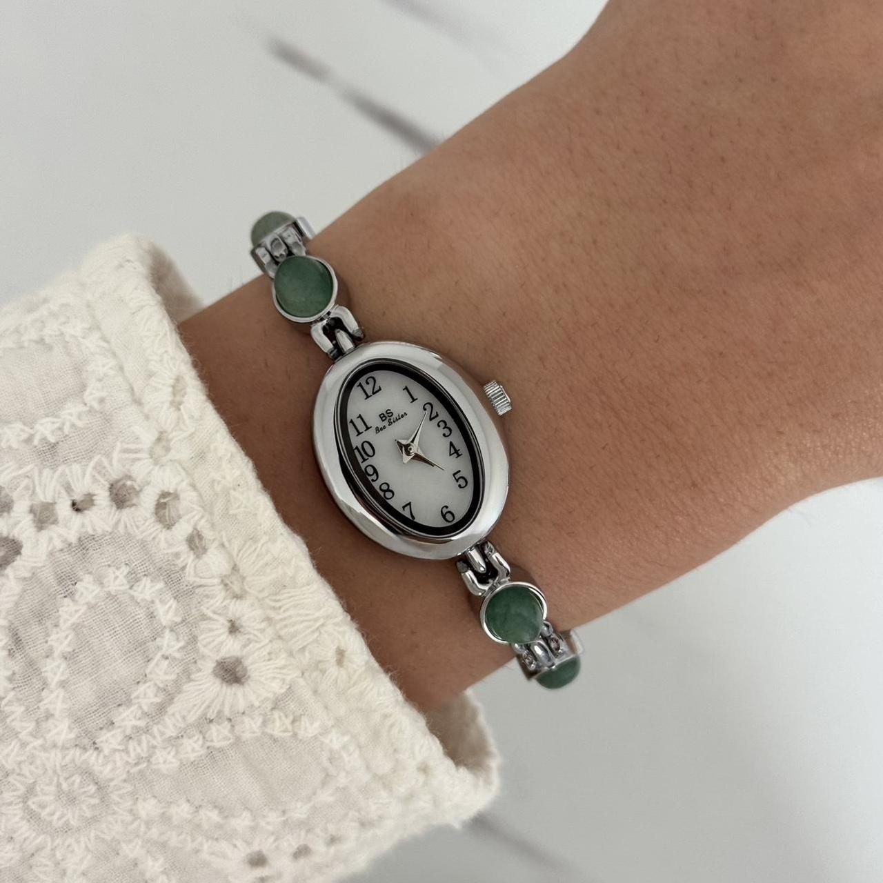 Mini Watch Barca green Natural Stone