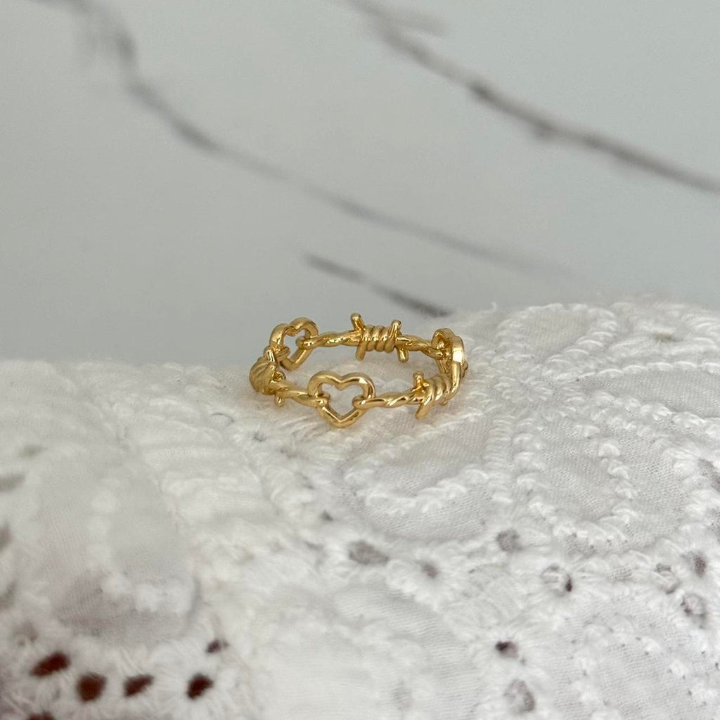Gold Ring Heart Shape