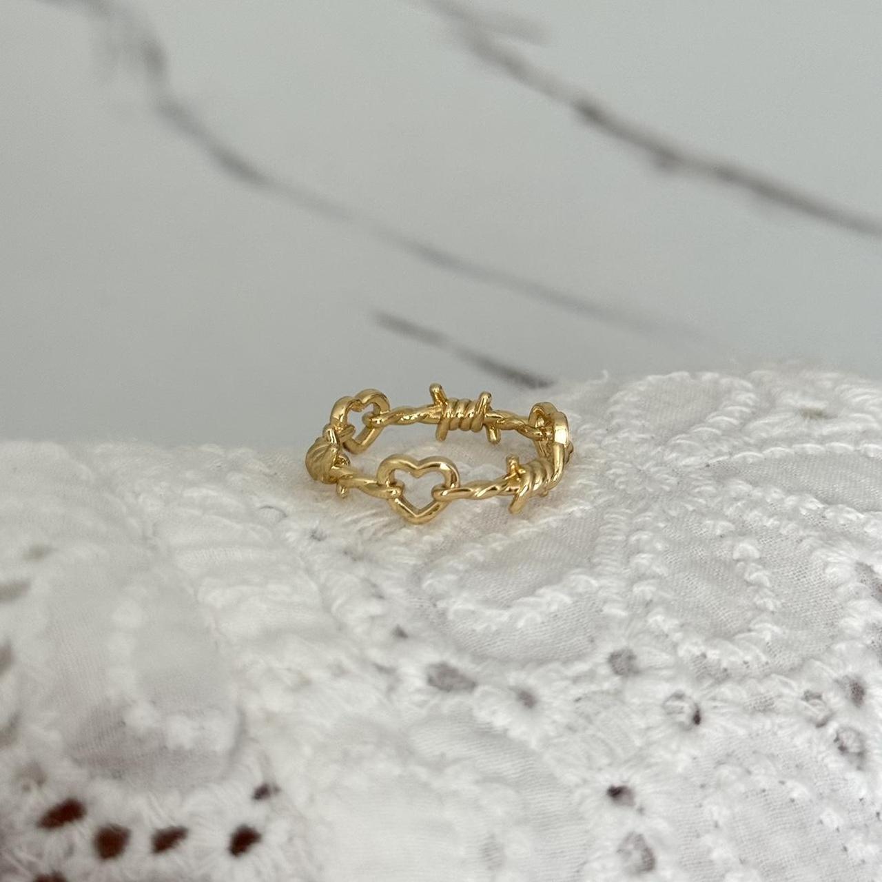 Gold Ring Heart Shape