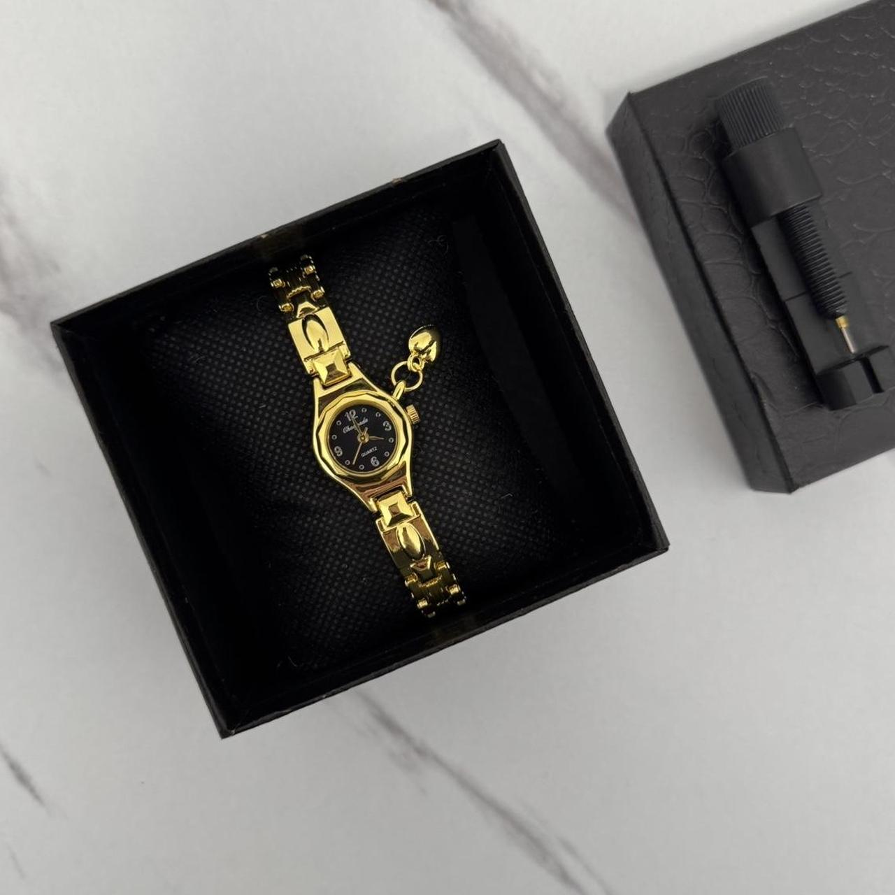 Gold/Black mini Watch Heart Charm