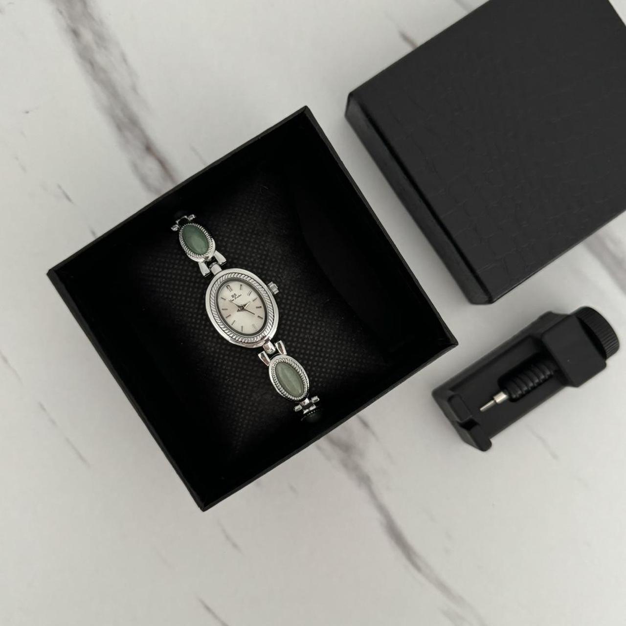 Silver/Green Watch Bracelet