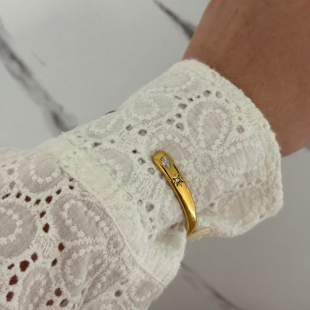 Gold Star Bracelet Zircon Stone
